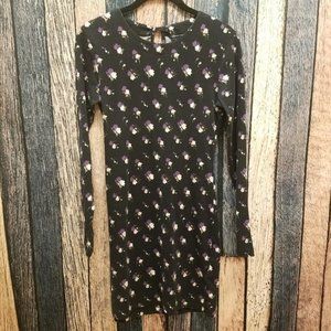 Long Sleeve Floral Print Jersey Dress